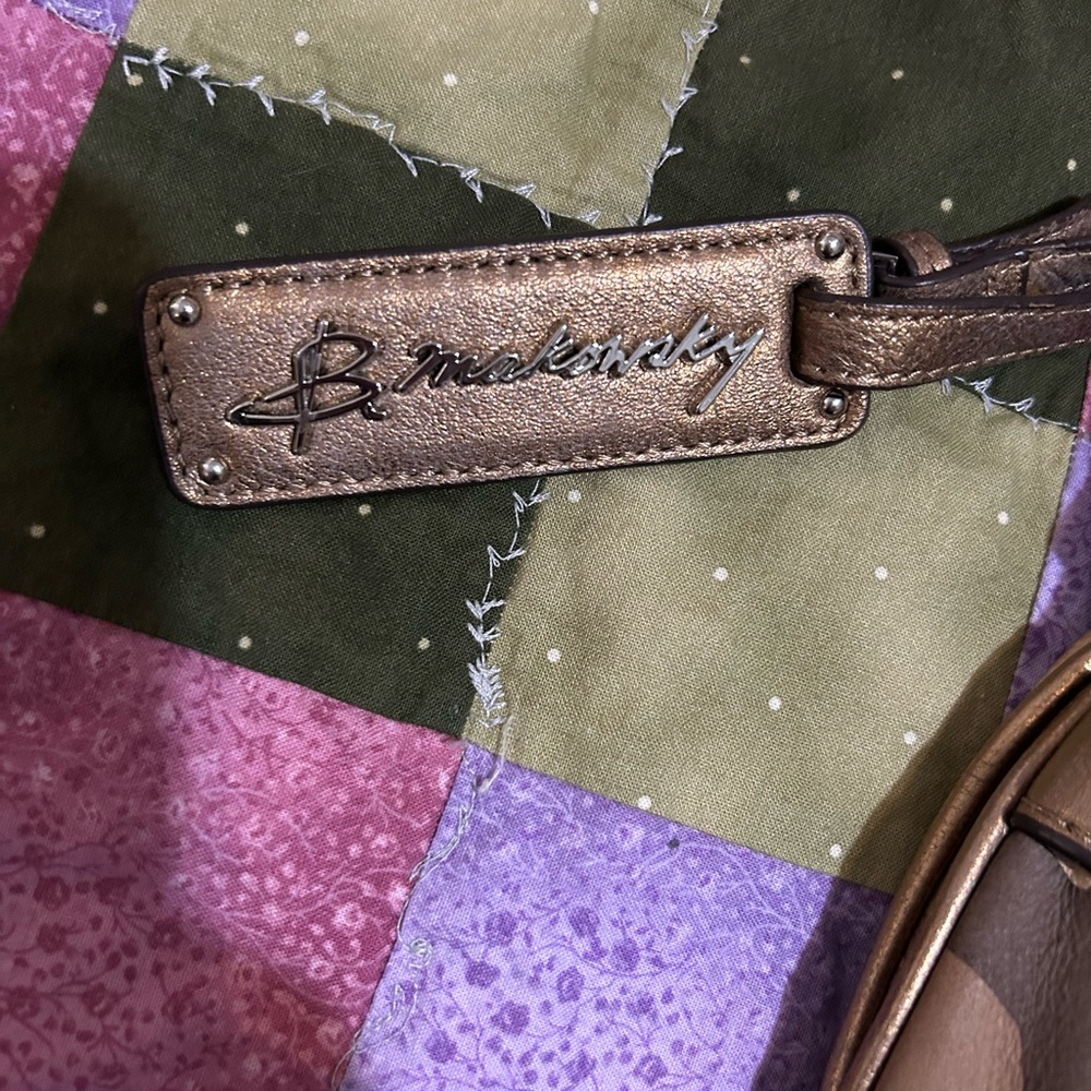 B Makowsky crossbody camo leather purse - Picture 2 of 12